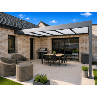pergola aluminium 5x3m entre 2 murs en L
