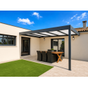 Pergola Aluminium Toit Plat H3 Panneaux Sandwich 32mm Entre Murs Sur Mesure