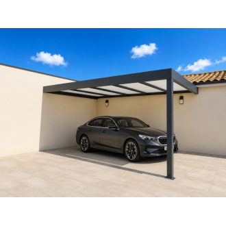 Carport alu entre 2 murs en L