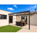 Structure Seule Pergola Aluminium Toit Plat H3 Entre Murs (Armature Sans Plaque) Sur Mesure