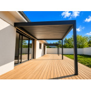 X2 pergolas bioclimatiques lames perpendiculaires 4x3m RAL 7016