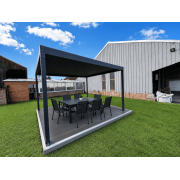 Pergola bioclimatique autoportée gris antracite 7016