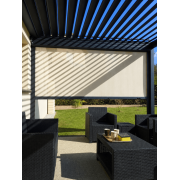 Rideau coté beige pergola bioclimatique motorisée 