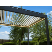 Lumière éclairage led 3 côtés sur pergola bioclimatique 4x4 motorisée 