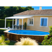 Pergola 5x3 blanc adossée