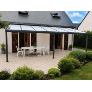 Pergola 8x4 Alu adossée gris anthracite