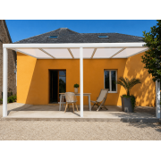 Pergola blanc 7x4 adossée en aluminium
