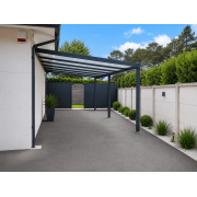 Carport 7x4 alu adossé toit polycarbonate 