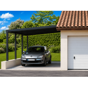 Carport Aluminium Adossé 7x3.8m, 1 Poteau Supplémentaire en Option