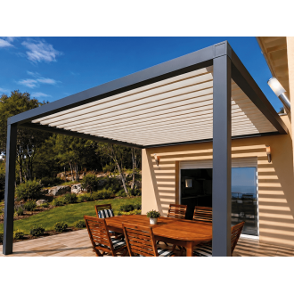 Pergola bioclimatique manuelle L1 4x4 adossée