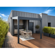 Pergola Aluminium V3 Polycarbonate 32mm 5x5m 4 Poteaux