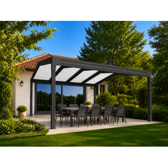 Pergola Autoportée 6x5m V3 2 Pentes Panneaux Sandwich 32mm