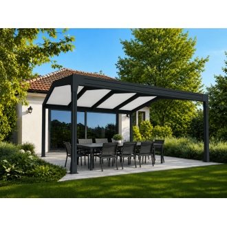 Pergola Autoportée 6x5m V3 2 Pentes Polycarbonate 32mm