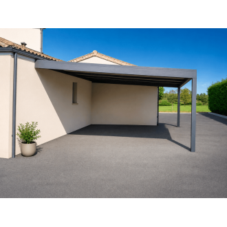 Carport V3 Panneaux Sandwich 32mm Adossé Gris Antracite RAL 7016