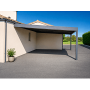 Carport V3 Panneaux Sandwich 32mm Adossé Gris Antracite RAL 7016