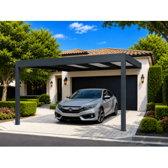 Carport V3 Polycarbonate 32mm Adossé 7x5m