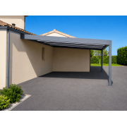Carport V3 Polycarbonate 32mm Adossé Gris Antracite RAL 7016