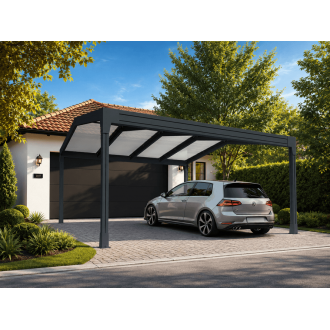 Carport Autoporté 6x5m V3 2 Pentes Polycarbonate 32mm