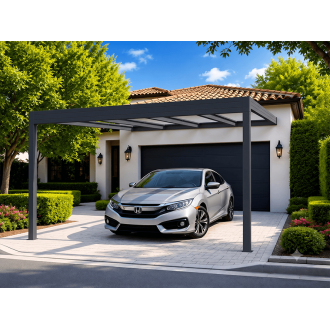 Structure Seule Carport V3 Adossé Gris Antracite RAL 7016