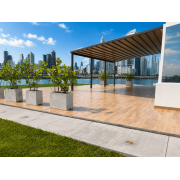 Pergola Toile Rétractable Gris Antracite 12x5m S-Luxe Etanche Sauleda® Adossée