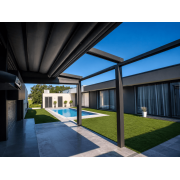 Pergola Toile Rétractable Gris 7016 S-Luxe Sauleda® Adossée 7x4m