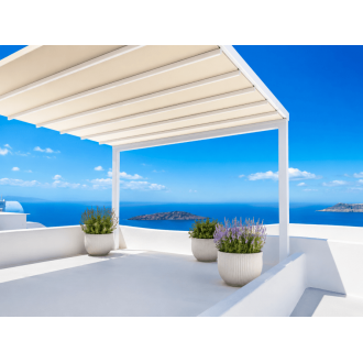 Pergola Toile Rétractable S-Luxe Soltis w96 Ferrari® Adossée Electrique