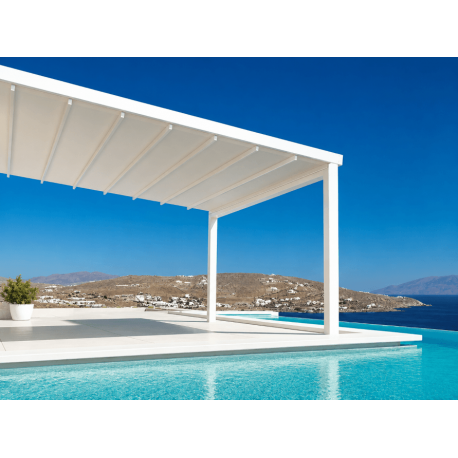 Pergola Toile Rétractable S-Luxe Soltis w96 Ferrari® Adossée Electrique