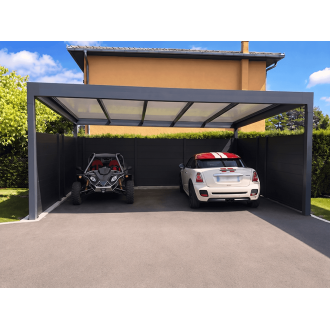 Carport Aluminium V3 Panneaux Sandwich 32mm 5x6m