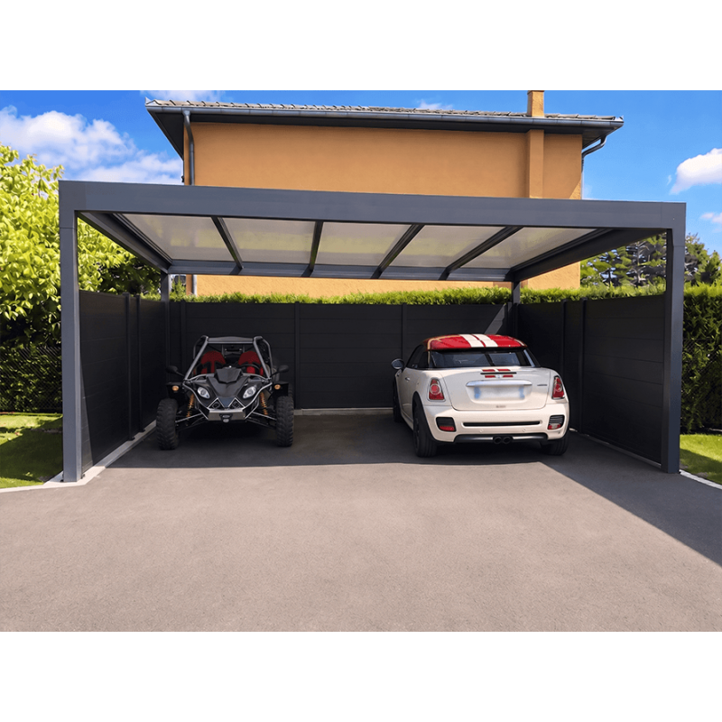 Carport Aluminium V3 Panneaux Sandwich 32mm 5x6m