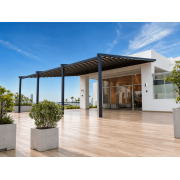 Pergola Toile Rétractable Grande S-Luxe 12x7m Adossée Electrique