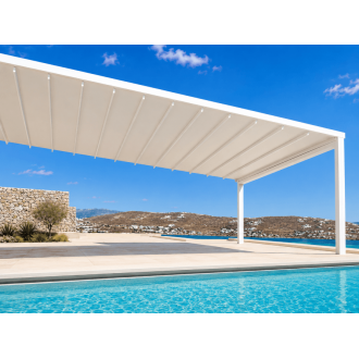Pergola Toile Rétractable Grande S-Luxe Sauleda® Adossée 4.5x7m Electrique