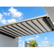 Pergola Toile Rétractable S-Luxe Sauleda® Technical Gris Anthracite Etanche Entre 2 Murs Electrique