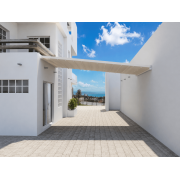  	Pergola Toile Rétractable S-Luxe Soltis w96 Ferrari® Blanche Etanche Entre 2 Murs Electrique 4x4m