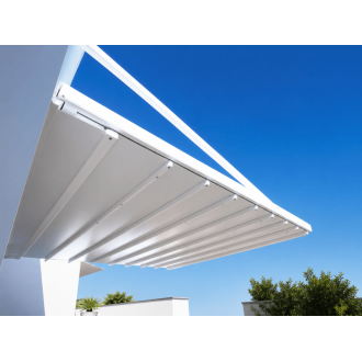 Pergola Suspendue (Bras de Supports) Toile Rétractable S-Luxe Soltis w96 Ferrari® Etanche Electrique