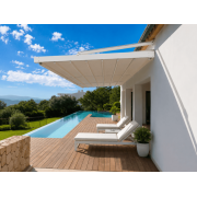 Pergola Suspendue (Bras de Supports) Toile Rétractable S-Luxe Soltis w96 Ferrari® Etanche Electrique