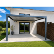 Pergola Bioclimatique S3 4.1x3.4m Lames Perpendiculaires Fermées