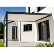 Pergola bioclimatique S3 4x4m lames perpendiculaires en 4 poteaux
