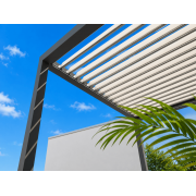 Brise lumière pergola bioclimatique S3 4x3m lames parallèles adossée
