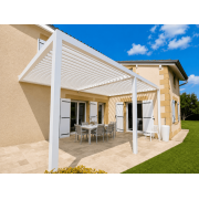  	Pergola bioclimatique S3 6x3.9m lames parallèles adossée