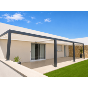  	x3 Pergolas bioclimatiques S3 4x3m lames parallèles adossée