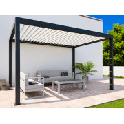  	Pergola bioclimatique S3 autoportée 4m lames perpendiculaires