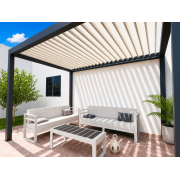  	Pergola bioclimatique S3 4 poteaux 4x3m lames perpendiculaires