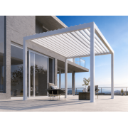 Pergola bioclimatique S3 4x4 en 4 poteaux lames perpendiculaires