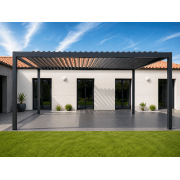  	Pergola Bioclimatique S3 6x4m Autoportée Lames Perpendiculaires