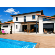 Pergola toile enroulable maison moderne