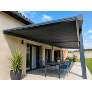 Pergola Toile Enroulable Gris Anthracite 4 Modules
