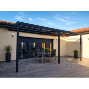 Pergola toile enroulable 8x4 gris anthracite
