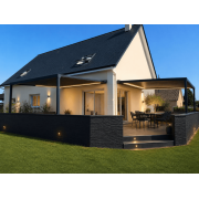 Pergola toile enroulable installation sur muret