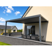  	Pergola toile enroulable 8x4 muret