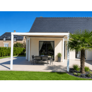 Pergola toile enroulable autoportée 4x4 blanche